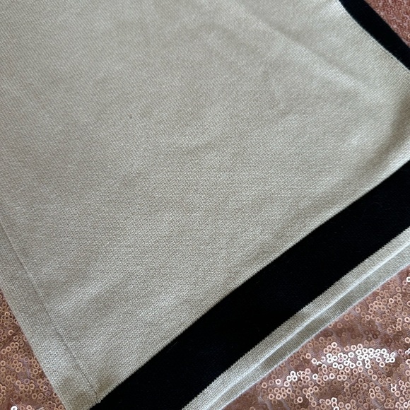 Entro Solid Ribbed High Waisted Wide Leg Pants,S Beige/black. Beach, Resort Wear - Picture 3 of 8